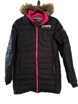 Fxr Mountain Jacket Womens 16 Black Pink Fuze Long Down Hooded Winter Coat Nwot. Fixed Price $59.00.