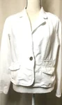 Faded Glory Long Sleeve Fitted Arctic White Blazer 100% Cotton Women's Sz 16. Fixed Price $17.00.