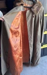 Vintage Union Made Women Long Coat Fur Collar W/ Leather Gloves. Fixed Price $250.00.