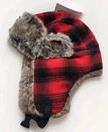 Trapper Hat By Ozark Trail, Mens One Size Red Plaid With Faux Fur Trim. Fixed Price $12.99.