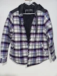 New Klim Womens Snowmobile Brand Warm Fall Fleece Purple Plaid Jacket Medium. Fixed Price $80.00.