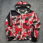 Fxr Mountain Vertical Softshell Jacket Mens 2XL Red Black Hooded Ski Snowmobile. Fixed Price $61.74.