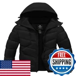 Wantdo Mens Big Tall Winter Jacket Waterproof Hooded Snow Puffer Coat Black. Fixed Price $128.70.
