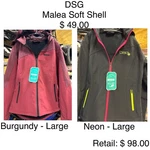 Dsg Malea Soft Shell Snowmobile Jacket - Burgundy Large. Fixed Price $49.00.