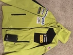 Spyder Us Ski Team Men's Yellow/black Softshell Jacket Hooded Waterproof. Fixed Price $225.00.