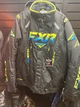 Open Box Fxr Men's Team Snowmobile Jacket Black/hivis-blue Fade Large. Fixed Price $225.00.