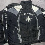 Vtg Pure Polaris Velocity Snowmobile Jacket Mens Xl Black Flames Y2K Zip Pull. Fixed Price $89.97.