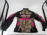 Women Castle X Racing Camo And Pink Snowmobile Jacket. Size Med.. Fixed Price $75.00.