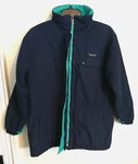 Vtg Patagonia Womens Parka Ski Coat 12 Blue Jacket Full Zip Button Up Hooded. Fixed Price $29.99.