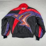 Vintage Polaris Jacket Mens Medium Purple Snowmobiling Racing Bomber Made Usa. Fixed Price $84.99.