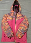 Pwdr Room Pink And Multi-color Youth Girls Ski Jacket. Size Large. Fixed Price $26.00.