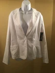 George Ladies Ponte Blazer Jacket Arctic White With Black Dots Size 18. Fixed Price $24.99.