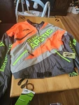 Arctic Cat Men's Sno-cross Uninsulated Snowmobile Jacket Green Orange. Fixed Price $165.00.