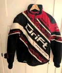 Drift Racing Snowmobile Jacket Mens Small Insulated Reflective Black Red Polaris. Fixed Price $50.15.
