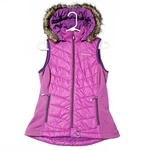 Klim Waverly Women Sm Puffer Vest Purple Faux Fur Lined Hood Pertex Microlight. Fixed Price $44.99.