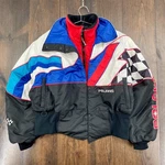 Vintage 1990S Polaris Indy Racing Snowmobile Insulated Bomber Jacket / Women. Fixed Price $135.00.