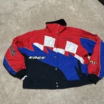 Polaris Jacket Womens Xl Red Blue Black Edge Snowmobile Ski Bomber Insulated. Fixed Price $74.99.