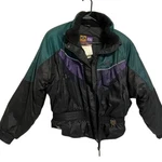 Ski Doo Bombardier Muskoka Women Vintage Black/green Snowmobile Jacket Size Lg. Fixed Price $49.99.