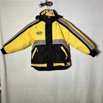 Choko Snowmobile Jacket Yellow Black White Womens Size 8 Fleece Interior. Fixed Price $36.00.