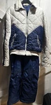 Vintage Polaris 2-PIECE Adult Ski Jacket & Bibs Set Denim Blue White. Fixed Price $59.00.