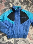 Vintage Polaris Women Snowmobile Jacket 90S Colorblock Blue Insulated Coat. Fixed Price $125.00.
