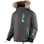 Fxr Snowmobile Child & Youth Fresh Insulated Jacket - Mid Grey Heather/mint. Fixed Price $239.57.