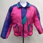 Windy Trail Weather Tamer Junior Ski Jacket Large 14 Pink Purple Teal Floral. Fixed Price $29.99.