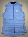 Rnwk Lightweight Blue Zip Puffer Vest Women Logo Accent. Fixed Price $40.00.