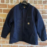 Mens 3XLT Carhartt Duck Canvas Arctic Quilt Lined Coat Jacket C003 Dny Navy Blue. Fixed Price $70.00.