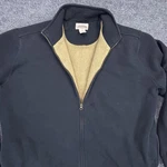 Bean Katahdin Iron Works Jacket Mens Xl Tall Navy Fleece Lined Full Zip. Fixed Price $24.98.