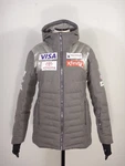 Spyder Women's Us Ski Team Gore Windstopper Down Parka Jacket Grey Sz 10 Medium. Fixed Price $100.00.