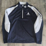 Footjoy Castle Stuart Men Medium Navy Gray 1/4 Zip Pullover Golf Jacket. Fixed Price $24.00.