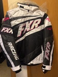 Fxr Women's Snowmobile Jacket Black/white/pink Size 14. Fixed Price $150.00.
