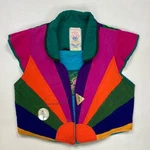 Vintage Space Islands Light Industrys Reversible Vest Jacket Women Small 80S. Fixed Price $114.95.