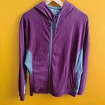 Polaris Womans Hooded Cotton/spandex Purple & Gray Full Zip Jacket Size 2X Lg.. Fixed Price $10.20.