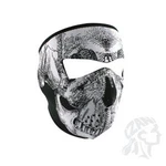 Oversized Large Black White Skull Neoprene Full Face Mask Biker Paintball Atv. Fixed Price $10.95.