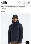 North Face Thermoball Hooded Jacket Black Men's Packable Winter Ski. Fixed Price $180.00.