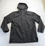 Bylt Elite Shelter Jacket Mens Xl Black Hooded Full Zip Softshell Windbreaker. Fixed Price $42.99.