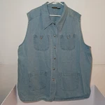 Vintage Hunters Run Light Blue Button Up Denim Vest Women Sz 3X. Fixed Price $18.87.