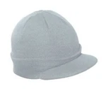 Heather Grey Cuff Beanie Visor Cap. Fixed Price $8.95.