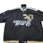 Jh Design Looney Tunes Jacket Mens 6XL Black Denim Varsity Snap Wile Coyote. Fixed Price $129.95.