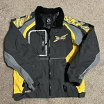 Ski-doo Team Rpm Snowmobile Jacket Men Small Brp Racing Gray Yellow Insulated. Fixed Price $100.00.