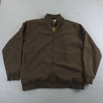 Bean Katahdin Iron Works Jacket Mens Large Tall Brown Fleece Lined Sweatshirt. Fixed Price $28.90.
