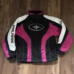 Polaris Pink Black White 2011 Snowmobile Winter Jacket - Youth Large 14/16. Fixed Price $52.46.