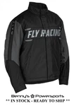 Fly Racing Men's Outpost Jacket Black Gray Snowmobile Windproof Insulated. Fixed Price $239.95.