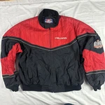 Polaris Vtg 1999 45 Years Snowmobile Jacket Men Xl Racing Multi Red Black Sewn. Fixed Price $24.99.