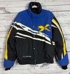 Vintage Polaris Edge Mens Racing Snowmobile Jacket Blue Yellow Zip Up Medium. Fixed Price $59.99.