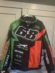 Arctic Cat Tucker Hibbert #68 Womens Jacket Size Small Orange Green Black. Fixed Price $35.00.