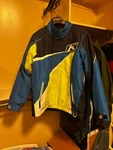 Klim Kaos Parka Large Men's Insulated Jacket Blue White Neon Full Zip. Fixed Price $180.00.