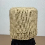 Unisex Beige Chunky Knit Beanie Ribbed Cuff Winter Warm Hat. Fixed Price $14.66.